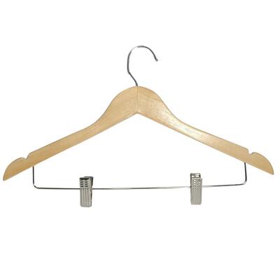 100 Wooden Hangers with Clips